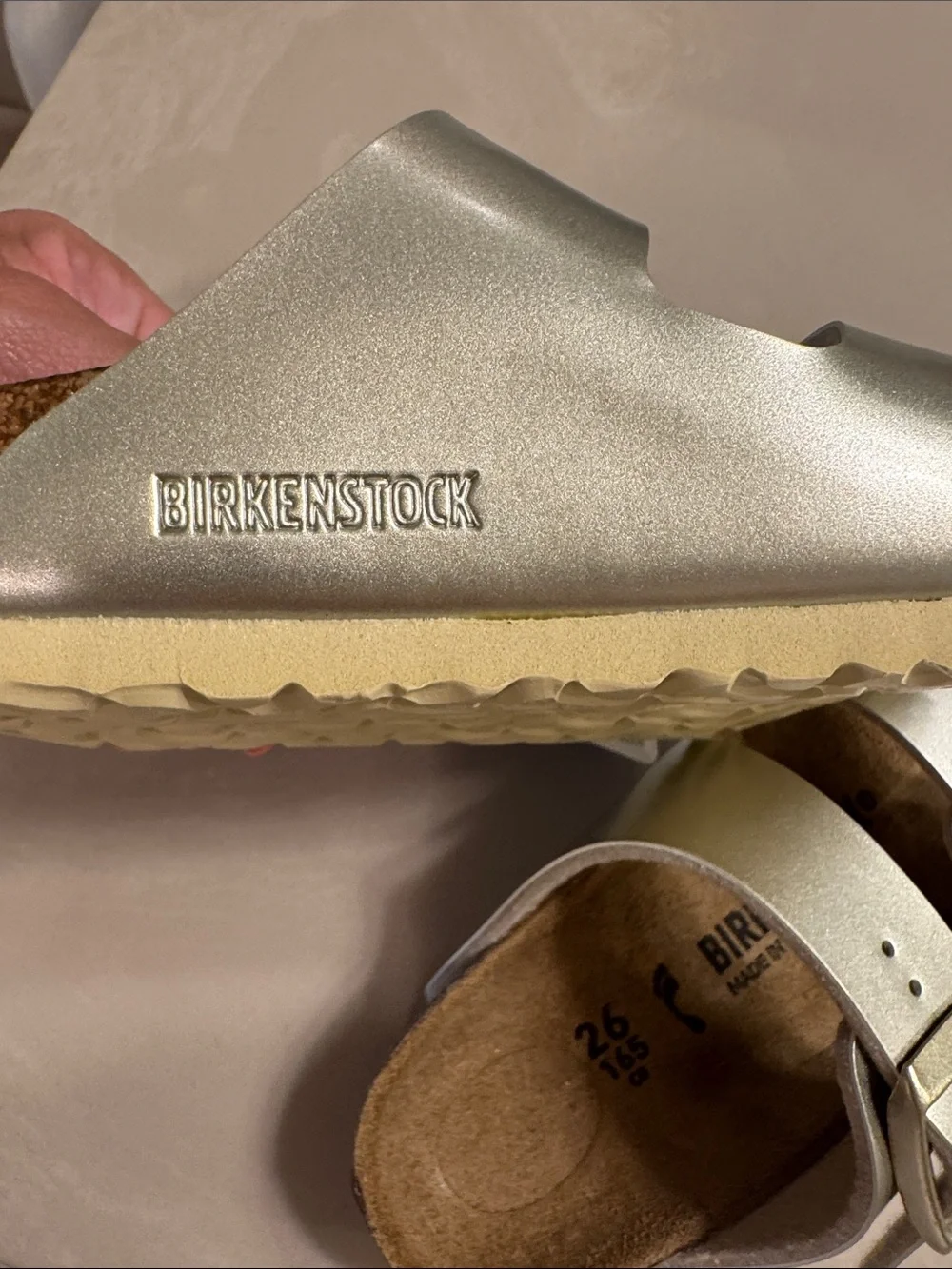Birkenstock Kids Silver Double-Strap Arizona Sandals
